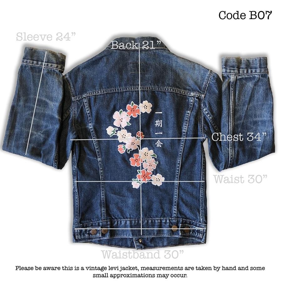 Levi denim 2024 jacket flowers